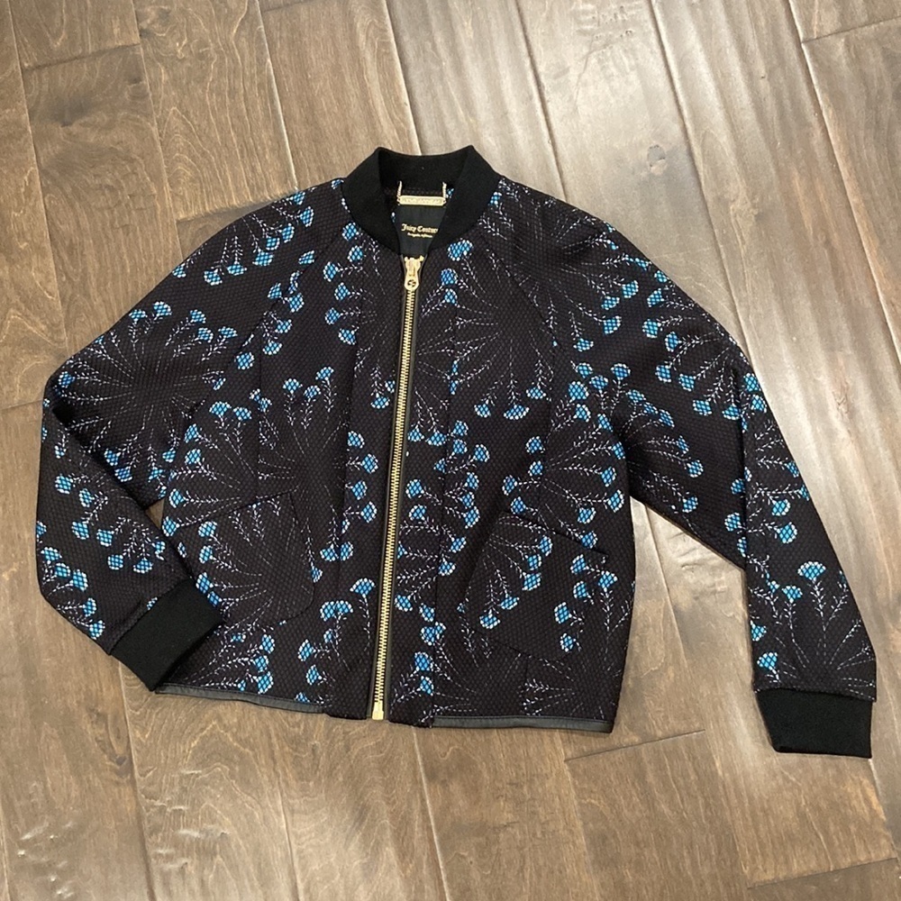 Black and Blue Patterned Women's Jacket